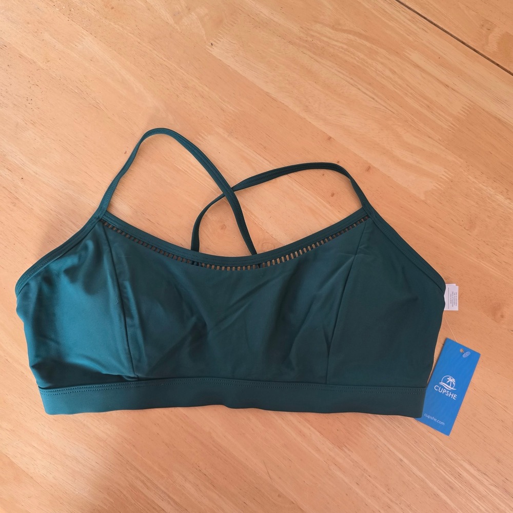 Cupshe Teal Green Strappy Bikini Bralette